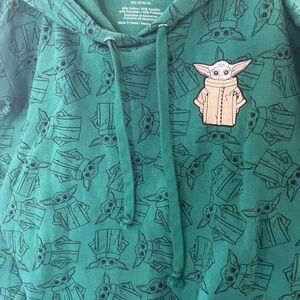 Disney Green and Cream Baby Yoda Sweatshirt